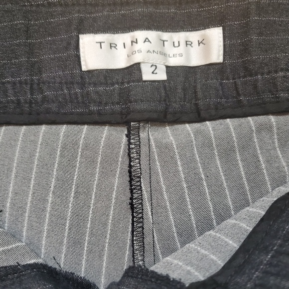 TRINA TURK Pinstripe Wide Leg Trouser Pants - Picture 6 of 7